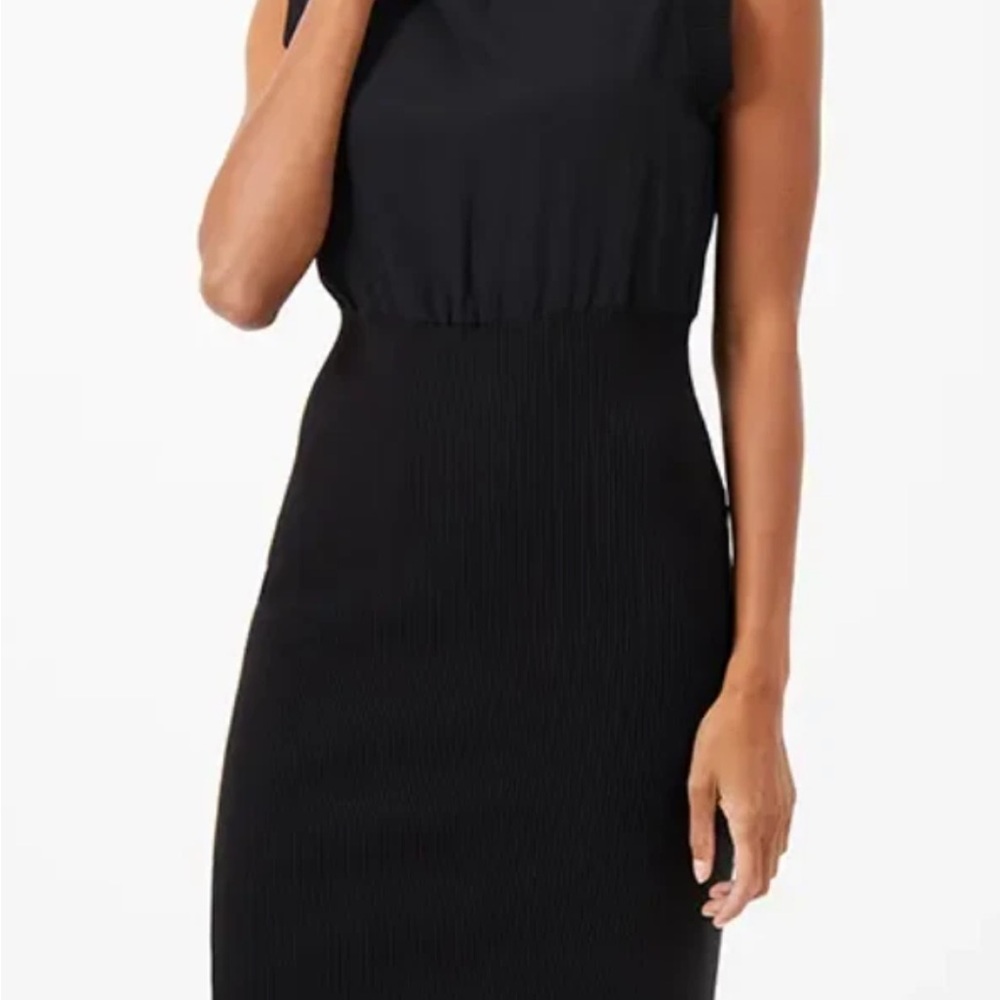 French Connection Krista Knit Sleeveless Rib Mix Dress Black Size M NWT